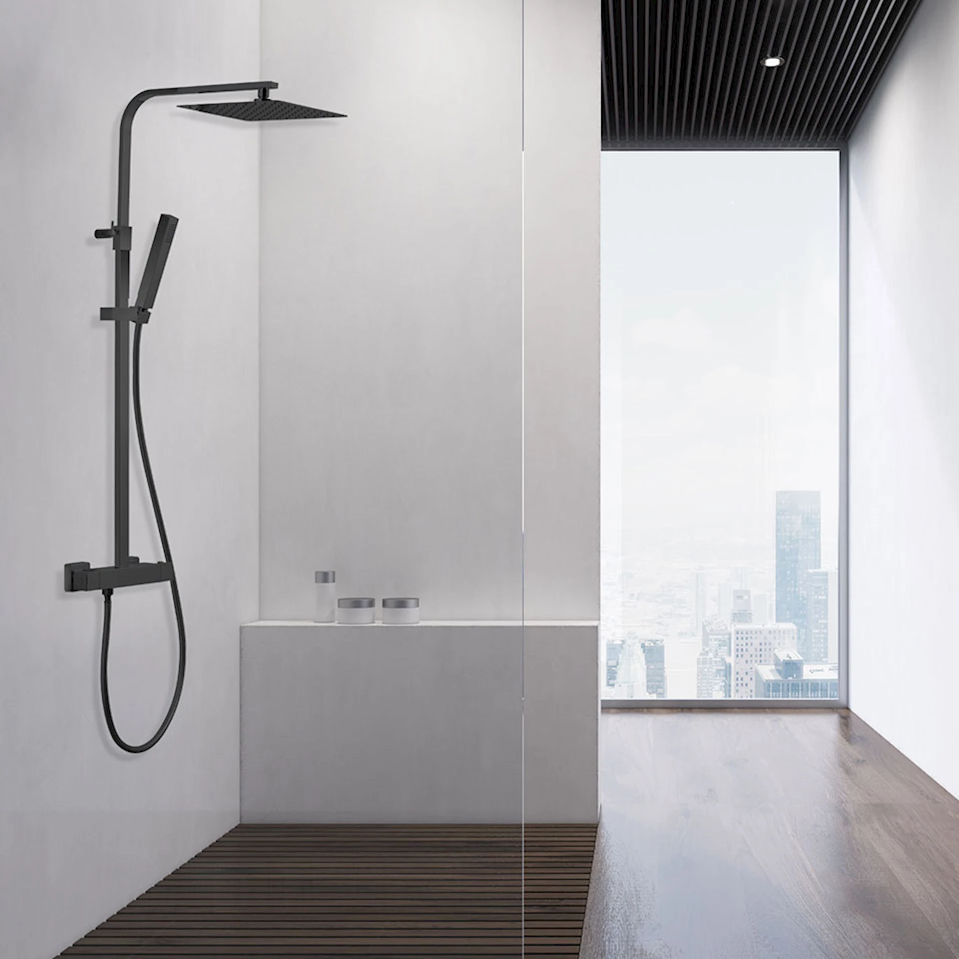 NRF4404784 - Ergo Q takdusjett firkantet, sort matt - 