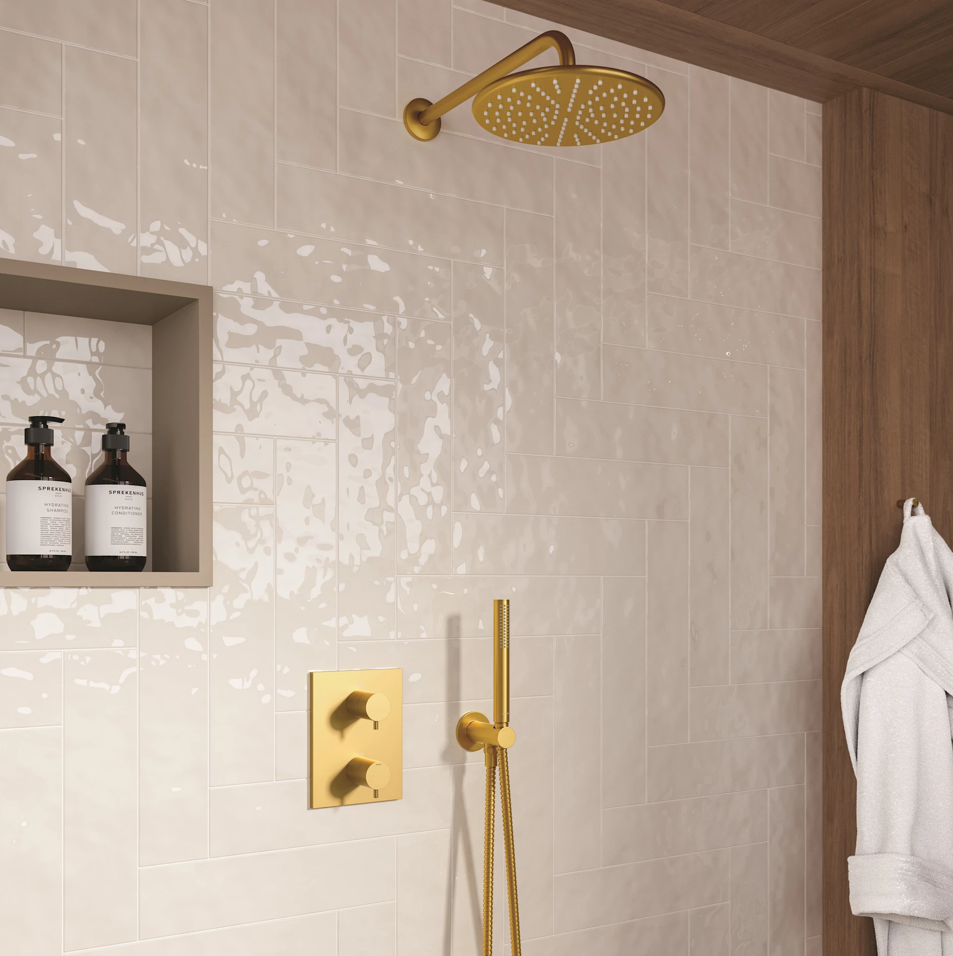 ART5716179 - Silhouet takdusj for innbygging, børstet messing - 